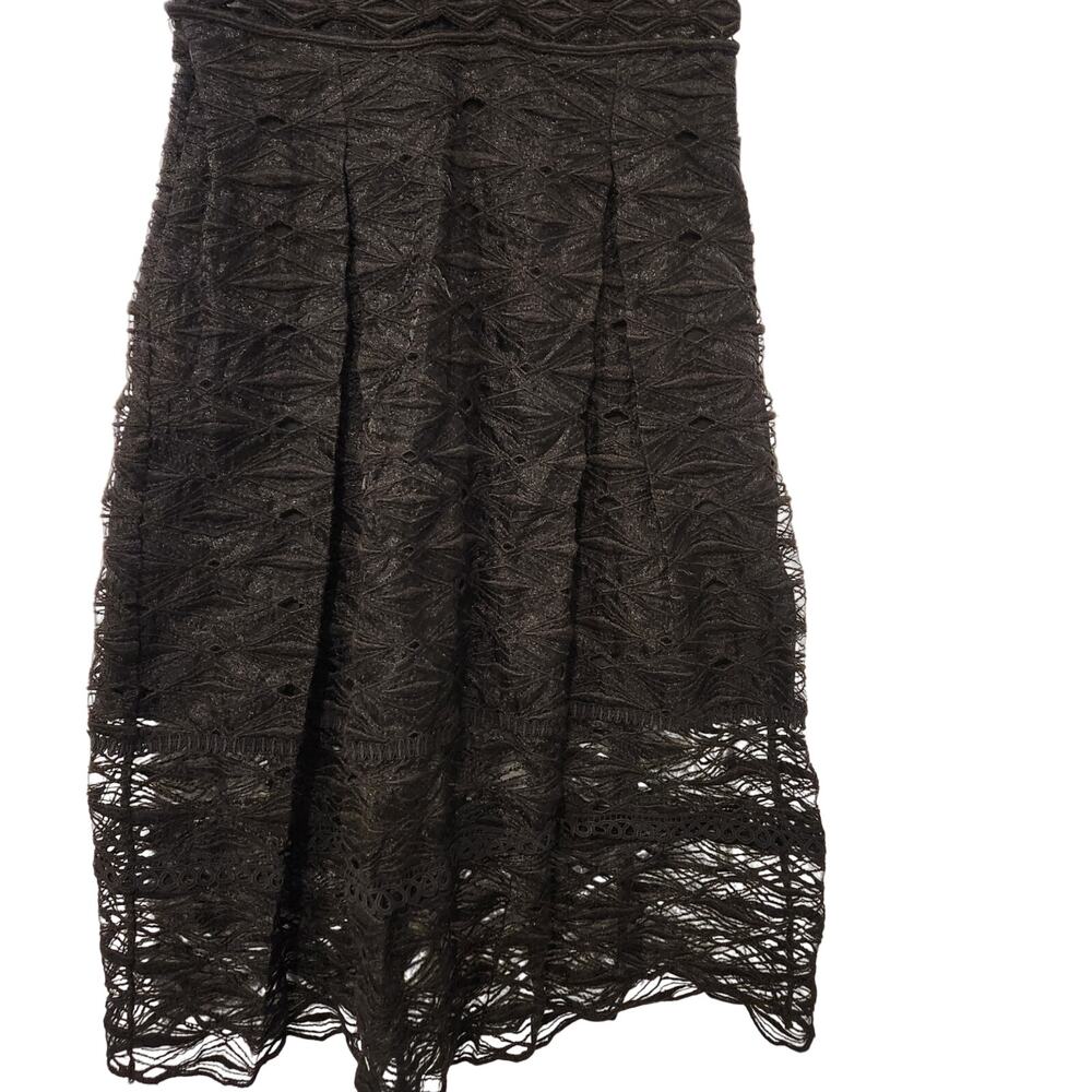 Jonathan Simkhai black pleated crochet midi dress size 6 - Picture 4 of 9